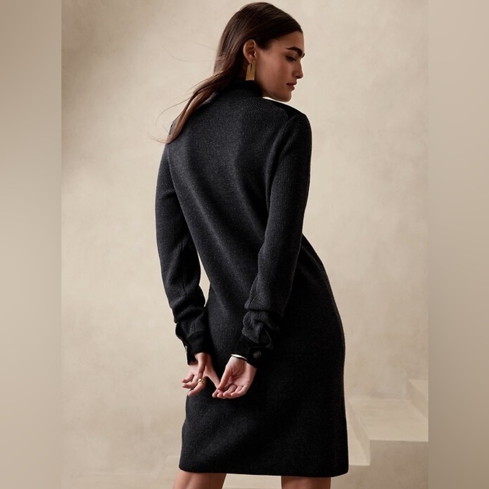 Banana Republic Landa 100% Merino Wool Sweater dress size S tall - Picture 3 of 12
